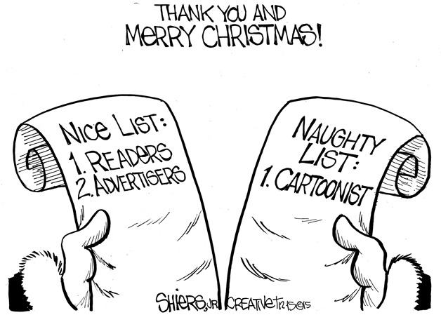 Nice list and naughty list for the Reporter | Cartoon for Dec. 17