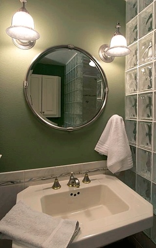 A view of the his friend's bathroom after Len McAdams remodeled it.