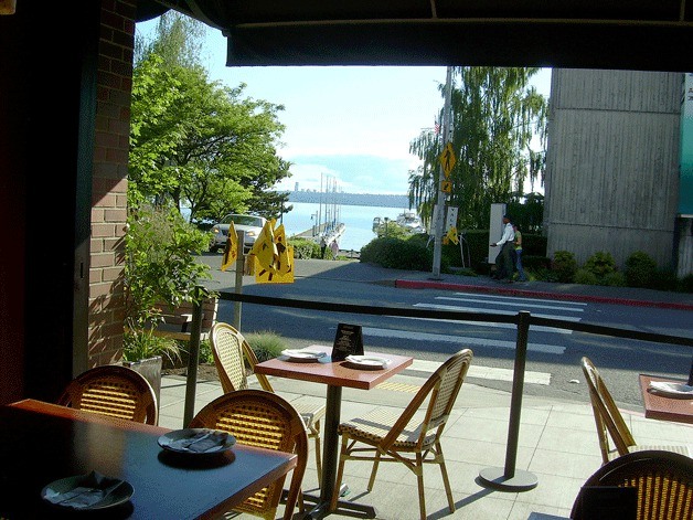 No. 1 table in Kirkland: Thin Pan Thai restaurant in downtown Kirkland offers great outdoor seating for people watching and enjoying views of Lake Washington.