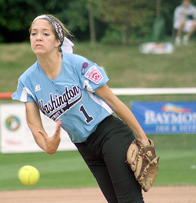 Kirkland player Tori Bivens struck out 15 batters during the hots team's loss to Italy on Thursday.