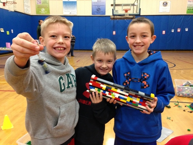 The Lego Brick Fest bridge building team winners