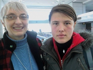 A helpful woman who Merita (right) met on her journey from Albania to Kirkland