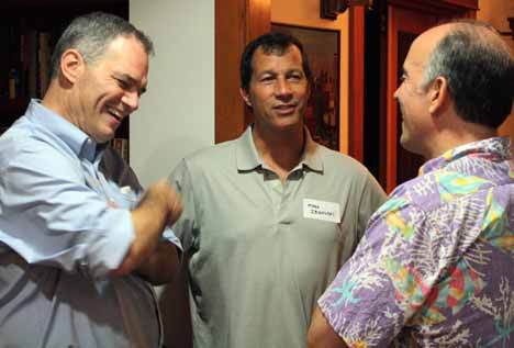 Ross Hunter interacts with supports after the polls closed on Primary election night.