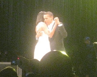 Pres. Barack Obama and First Lady Michelle partake in a midnight dance on Inauguration Day at the Southern States regional ball.
