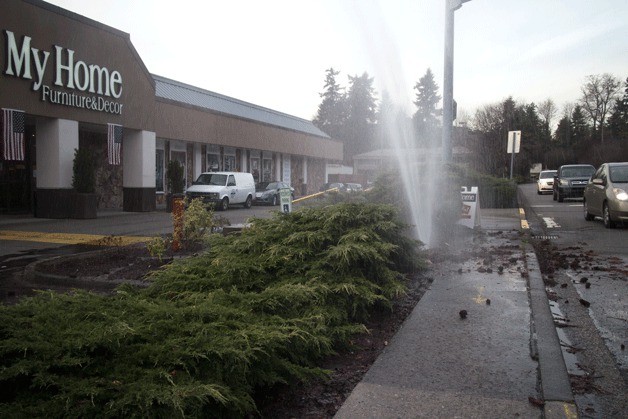 A water main broke along 120th Avenue NE