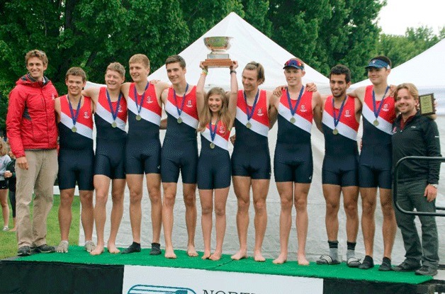 From left Sammamish rowing head boys coach Steven Freygang