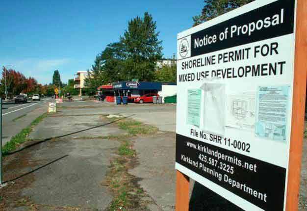 The site of the proposed Potala Village project is located south of downtown Kirkland