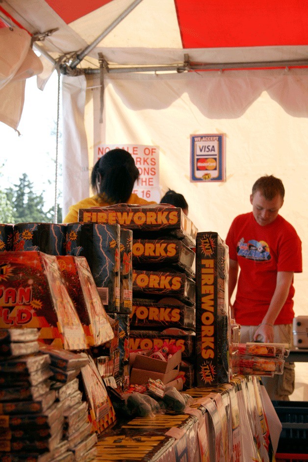 Juanita High School students sell fireworks last year to offset the costs of school events