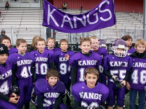 Lake Washington Rookie Kangs football team: (back from left) Beau Heimdahl