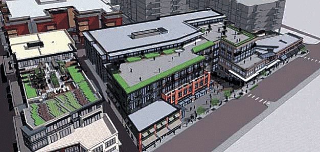 This artist’s rendering shows what the Lake Street Place project will look like when built in downtown Kirkland.