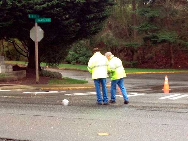 King County Sheriff's investigators search for evidence after a Kirkland man struck and killed a woman in 20s early Friday morning on Northeast Juanita Drive in Kenmore.