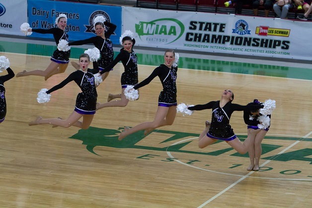 The Lake Washington High School dance and drill team won two state titles including for this routine in the Pom competition on Friday.