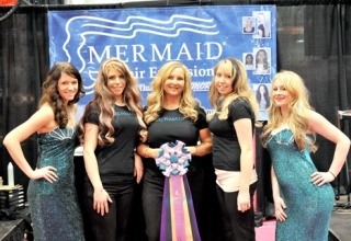 Mermaid Hair Extensions staff (from left) Anna Fenno