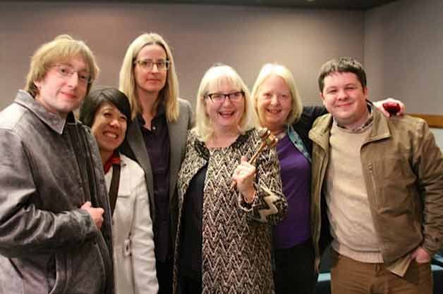 McBride celebrated her final City Council meeting with members of her family.