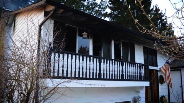 A Kirkland woman was forced out a window onto this balcony Saturday evening due to a fire in the home in the Evergreen Hill neighborhood.