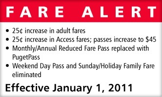 Metro fares will increase for adult riders beginning in January.