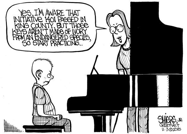 I am aware that Initiative 1401 passed in King County | Cartoon for Nov. 5