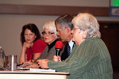 Council candidate Doreen Marchione addresses the audience during the voter's forum held Oct. 12 at Holy Spirit Lutheran Church. All eight candidates took part in the forum including