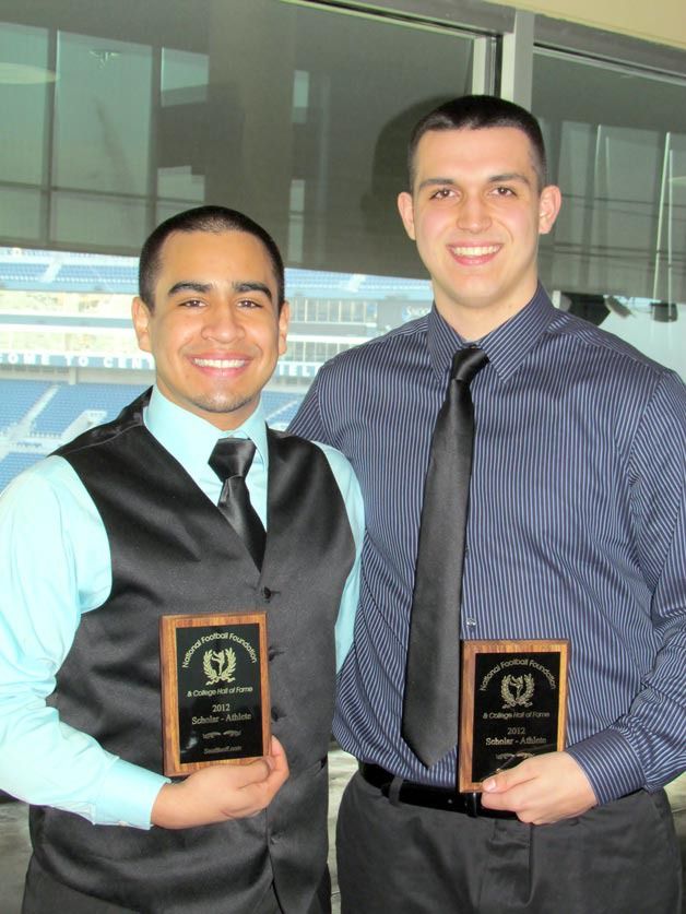 Lake Washington High School senior varsity football players Max White and Daniel Porras were nominated for the National Football Foundations Scholar-Athlete award.