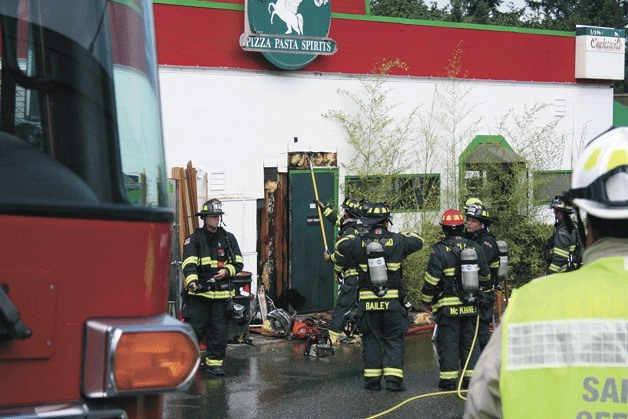 Kirkland firefighters put out a small fire at Pegasus Pizza located at 12669 NE 85th St. in Kirkland.
