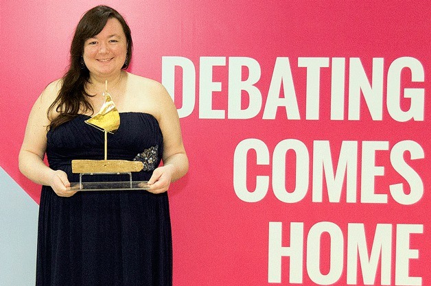 Northwest University student Marlene Pierce after winning the 2016 World University Debating Championship.