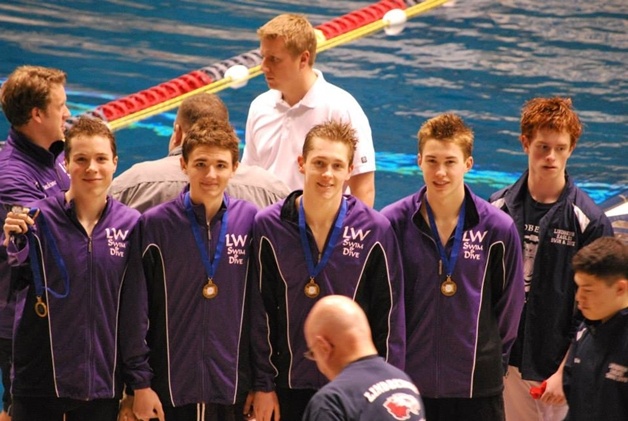 The Lake Washington 200-yard freestyle relay team of Nick Reeves