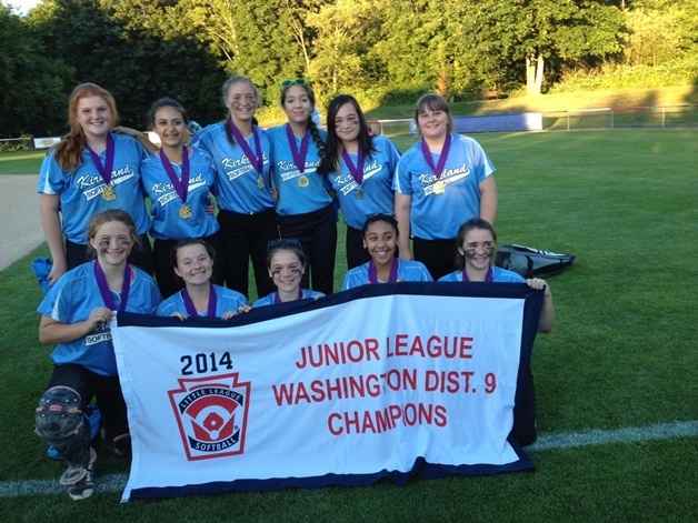 The Kirkland softball team won the Junior League from Washington District 9. The team will be the host squad in the Junior Softball World Series in August.
