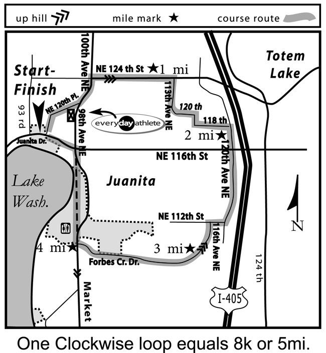 The race course for the Captain Jack's 8k run