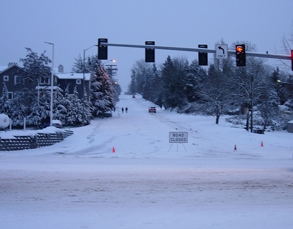 N.E. 116th Street is closed due to compact snow and ice.
