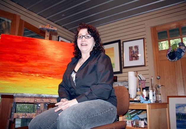 Kirkland artist Christine Sharp ramps up for the Kirkland Artist Studio Tour in her home studio in year's past.