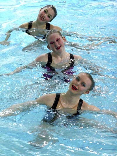 Swimmers with the Seattle Synchronized Swim team during a recent performance.