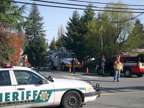 Neighbors reported an explosion at the Puget Sound Energy Juanita Substation around 10:30 a.m. Friday.