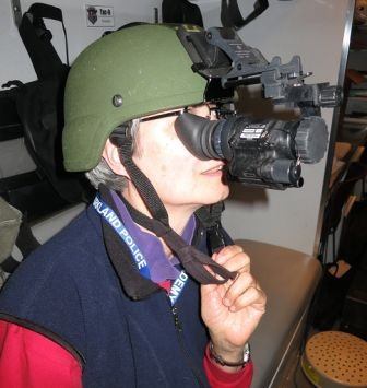 A Kirkland resident uses night vision during a previous Citizens Academy.
