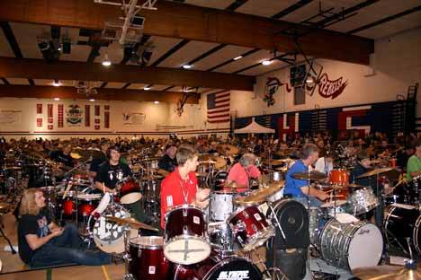 The Juanita High School field house was packed full of 262 drummers for this year’s Woodstick.
