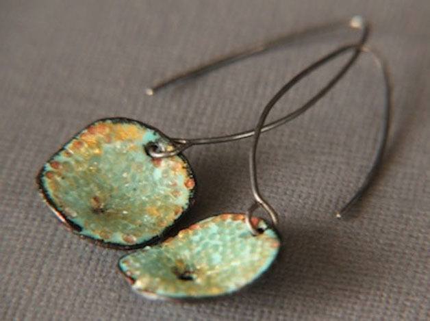 Erika Laureano's Enamel Earrings are just one of the pieces for sale at the Kirkland Arts Store.