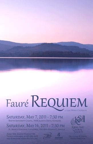 Hauntingly beautiful choral works by Gabriel Faure and Franz Liszt will be presented by the Kirkland Choral Society in two Saturday evening concerts