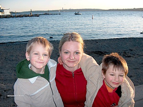 Olga Milkin and her sons Justin