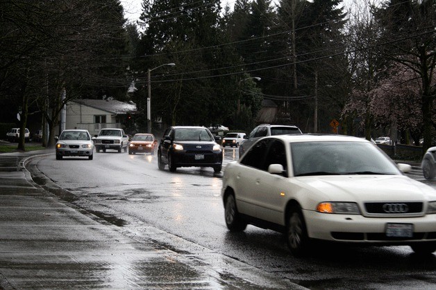 Cars flow freely in the 100th Ave. corridor in Juanita.