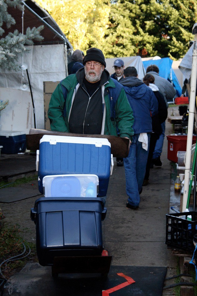 At least 20 Tent City 4 residents left the homeless encampment at St. John Vianney Catholic Church on Thursday morning amidst a dispute between some residents and SHARE