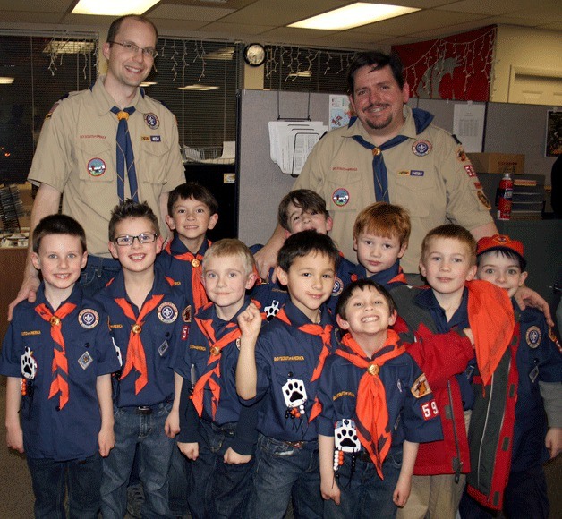 Tiger Cub Scout Pack No. 595 visited the Kirkland Reporter office