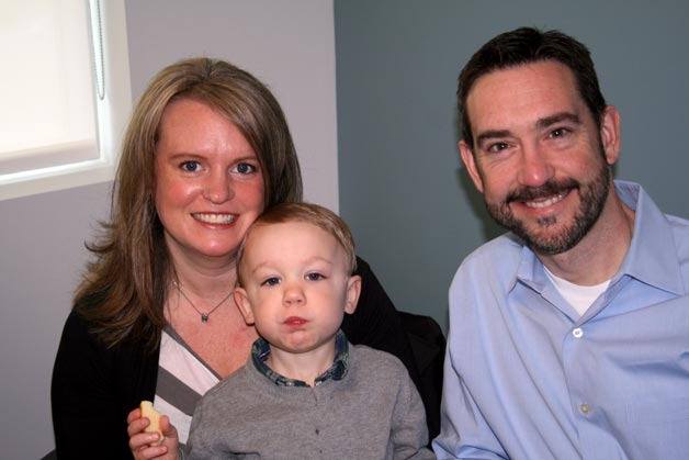 Jennifer and Tom Lehr sit with their 2.5 year old boy Quinten. The Lehrs used In Vitro Fertilization to create their family after finding out they were infertile in 2009. Now