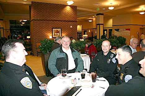 Kirkland Police officers also attended the event at Merrill Gardens