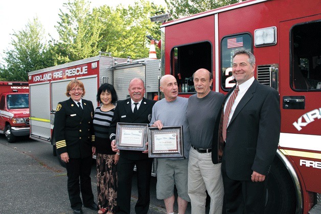 Left to right: Kirkland fire Deputy Chief Ahrens-Byington