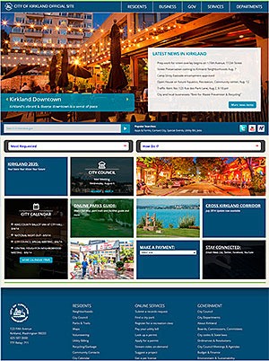 The city of Kirkland's government website has a new look and features.