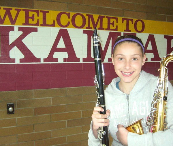 Kamiakin student and 6th grade musician Tali Izhaky was awarded the Peter Riffe Memorial Scholarship in memory of a past trombone player in the Intermediate Band.