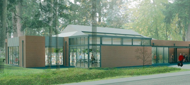 An artist’s rendering of the new Kingsgate Library.