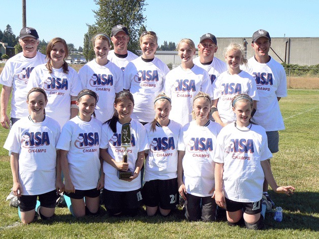 The Sharks softball team - front row from left: Kayla Blakslee