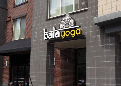 Bala Yoga sign as created by Kirkland company the Sign Factory.