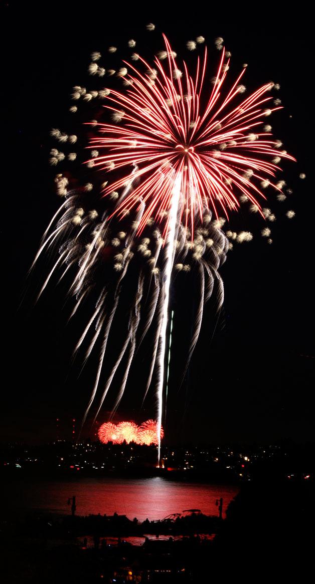 The Kirkland fireworks show will begin at 10:15 p.m.