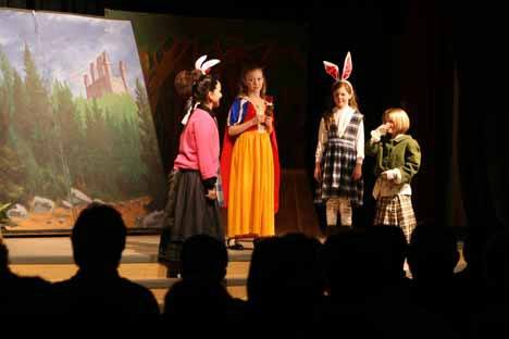 Robert Frost Elementary students perform 'Snow White in the Black Forrest' Friday night.